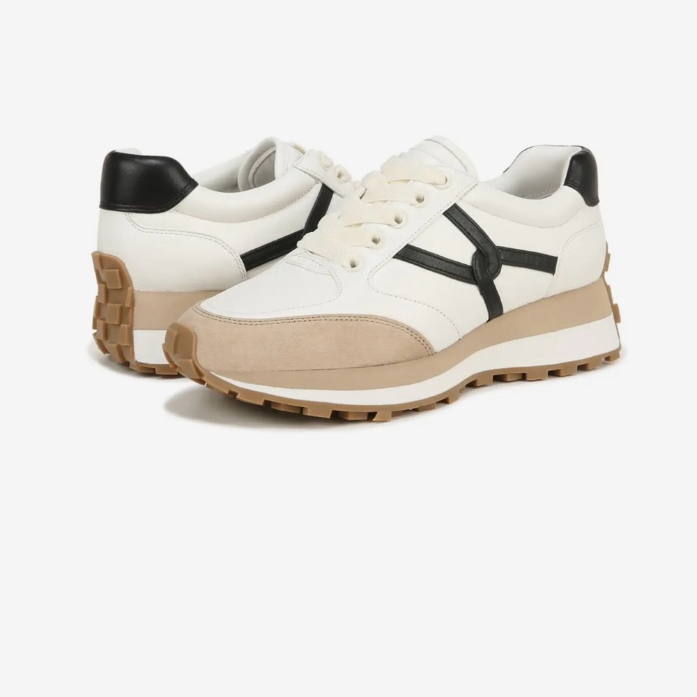 Veronica Beard women’s  White, Black, and Tan Sneakers worn once